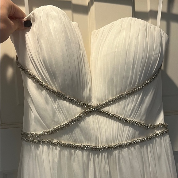 Jovani White Strapless Prom Dress - Picture 5 of 7